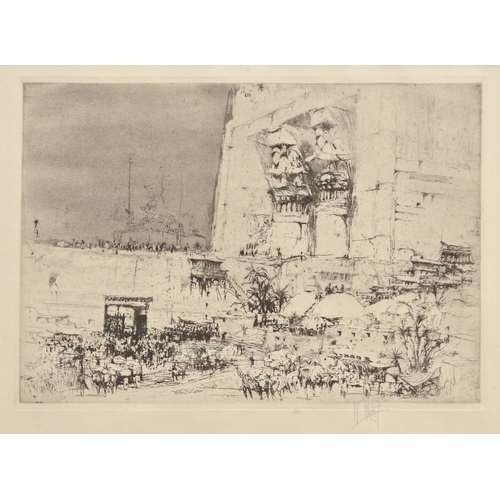 460 - William Walcot RE (1874-1943) -  The Sacred Fair, Egypt, signed in pencil, n.d. [c. 1918], drypoint ... 