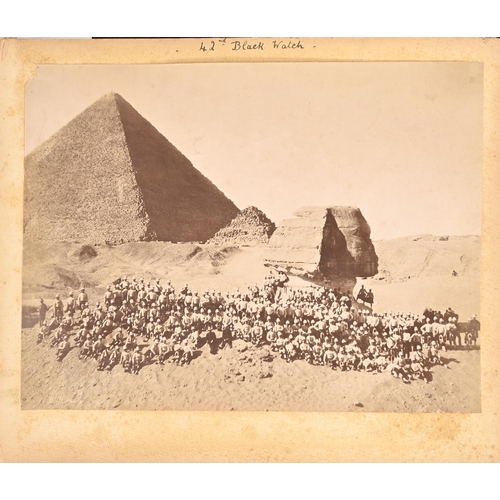 479 - British Army in Egypt. An album of 42 sepia photographic prints, dated Rase-El Teen Barracks (sic, R... 