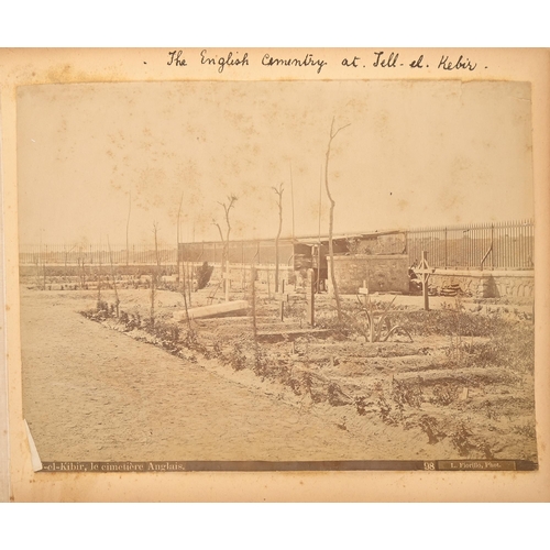 479 - British Army in Egypt. An album of 42 sepia photographic prints, dated Rase-El Teen Barracks (sic, R... 