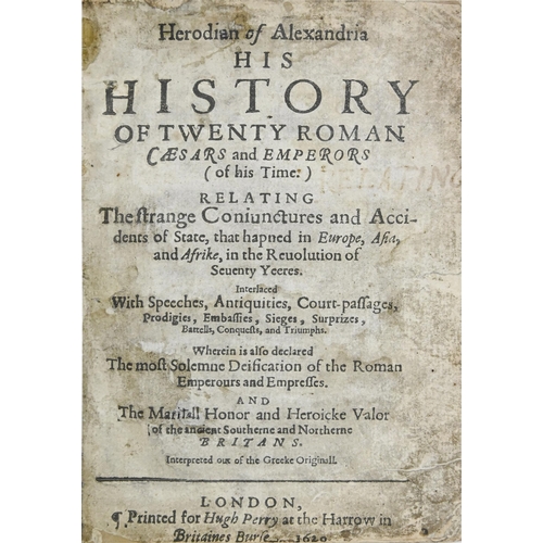 96 - Classics. [Herodianus] & [Maxwell (James, translator)], Herodian of Alexandria, His History of T... 