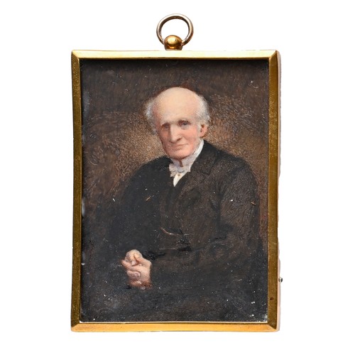 1030 - English School, late 18th century - Portrait Miniature of a Gentleman, in white stock and blue coat,... 