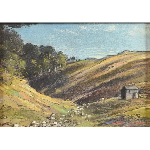 1000 - Edward Loxton Knight RBA, RI (1905-1993) - Yorkshire Valley, signed, pastel, 19 x 28cm... 