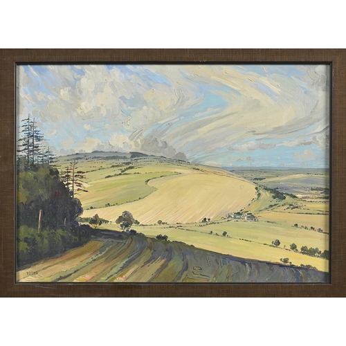 1003 - Edward Loxton Knight RBA, RI (1905-1993) - Landscape, signed, oil on board, 44.5 x 59.5cm... 