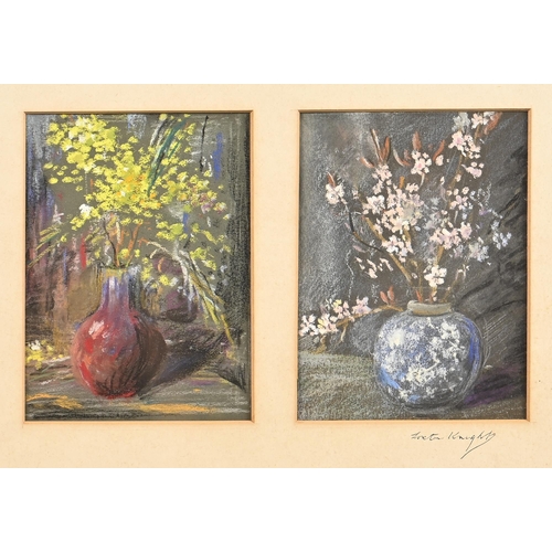 1008 - Edward Loxton Knight RBA, RI (1905-1993) - Studies for Flowerpieces, four, two signed, pastel, 21 x ... 