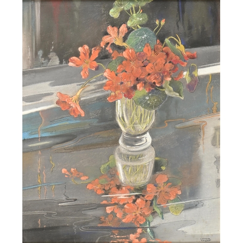 1011 - Edward Loxton Knight RBA, RI (1905-1993) - Nasturtiums, signed, pastel on board, 62.5 x 49.5cm... 