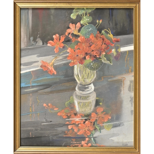 1011 - Edward Loxton Knight RBA, RI (1905-1993) - Nasturtiums, signed, pastel on board, 62.5 x 49.5cm... 