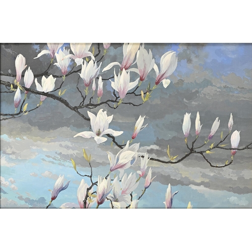 1012 - Edward Loxton Knight RBA, RI (1905-1993) - Magnolia, tempera and mixed media on board, 49 x 74.5cm... 