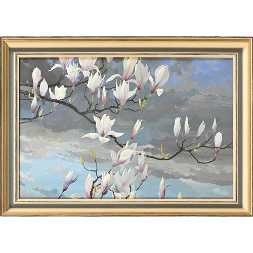 1012 - Edward Loxton Knight RBA, RI (1905-1993) - Magnolia, tempera and mixed media on board, 49 x 74.5cm... 