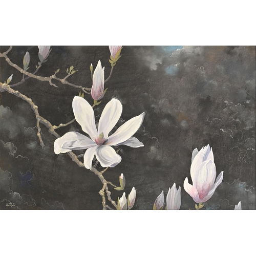 1015 - Edward Loxton Knight RBA, RI (1905-1993) - Magnolia, signed, tempera and mixed media on board, 49.5 ... 