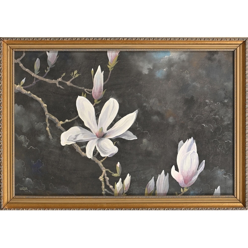 1015 - Edward Loxton Knight RBA, RI (1905-1993) - Magnolia, signed, tempera and mixed media on board, 49.5 ... 