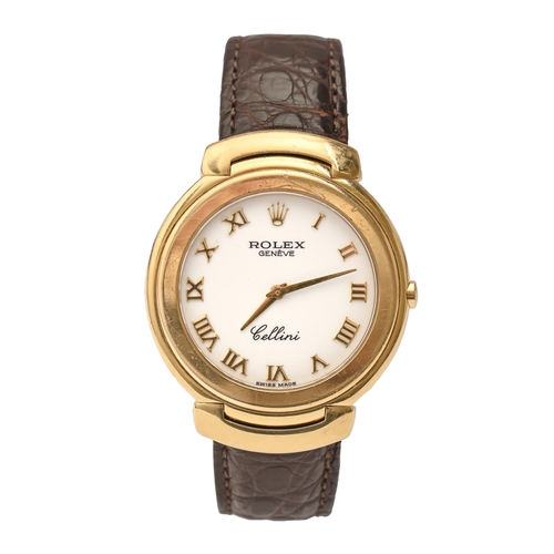 102 - A Rolex 18ct gold gentleman's wristwatch, Cellini, Ref 6623, quartz movement, 37mm diam... 