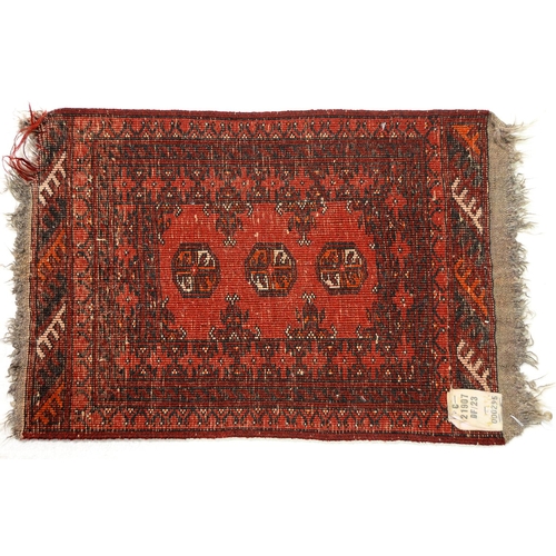 1031 - Three Caucasian mats and two rugs, various sizes