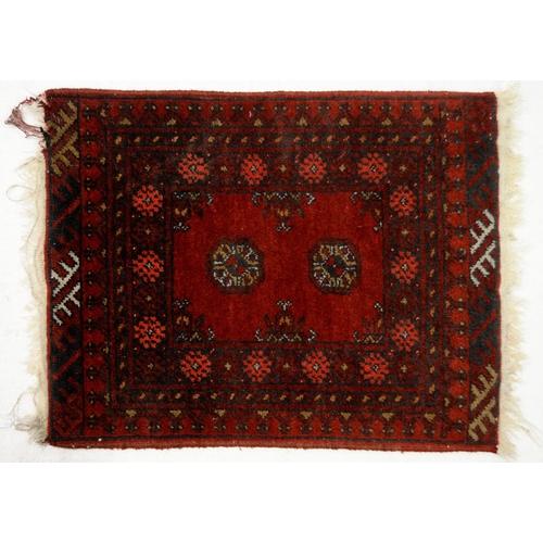 1031 - Three Caucasian mats and two rugs, various sizes