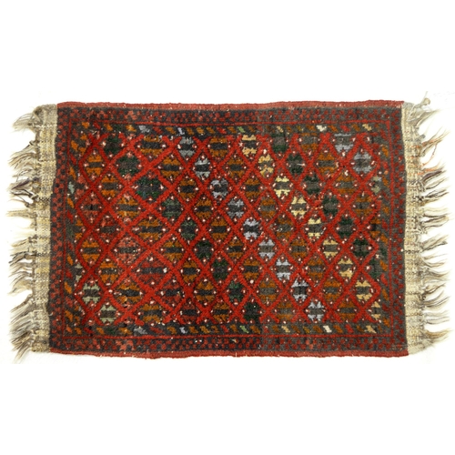 1031 - Three Caucasian mats and two rugs, various sizes