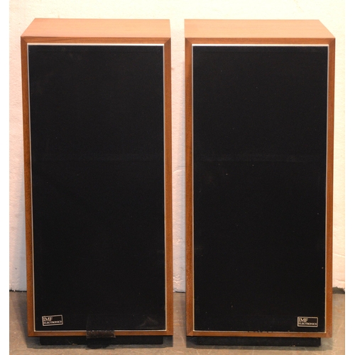 1074 - A pair of IMF electronics loudspeakers, model TL550II, serial numbers 11305 left and right, in teak... 