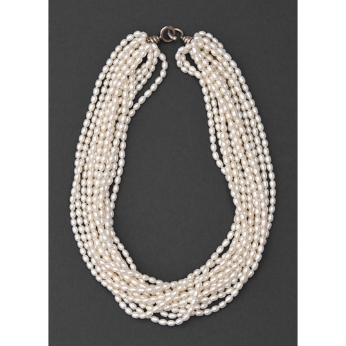 113 - Tiffany & Co. A freshwater pearl torsade necklace, designed by Paloma Picasso, of twelve strands... 