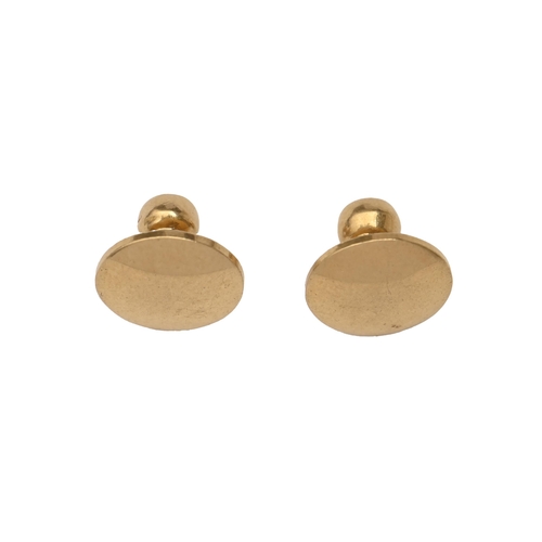 126 - A pair of Victorian 18ct gold studs, 10mm diam, London 1894, 2.9g