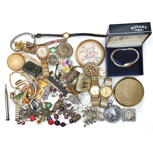 198 - Miscellaneous costume jewellery, whistle, buttons, etc