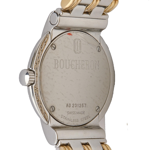 200 - A Boucheron bi-metal wristwatch, Reflet, Ref AG 231257, quartz movement, 35mm x 40mm, maker’s bracel... 