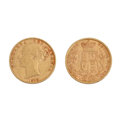 208 - Gold coin. Sovereign 1872 die 66