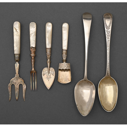 299 - Two George III silver tablespoons, both London, by Peter & William Bateman and Solomon Hougham, ... 