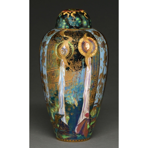 469 - A Wedgwood Fairyland lustre Candlemas Malfrey Pot, designed by Daisy Makeig-Jones, 1915-1931, 21cm h... 