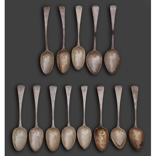 565 - A set of six George III silver tablespoons, Old English pattern, by Solomon Hougham, London 1801 and... 