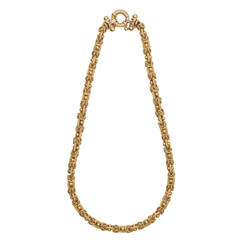 60 - A gold necklace, 46cm l, marked 18KT, 53.8g