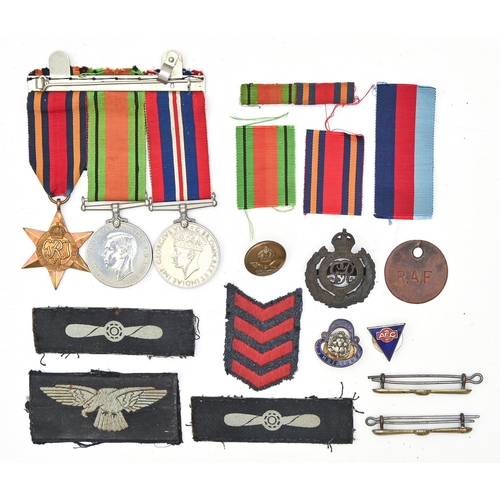 751 - Campaign medals. WWII group of three, War Medal, Defence Medal and Burma Star, Royal Engineers cap b... 