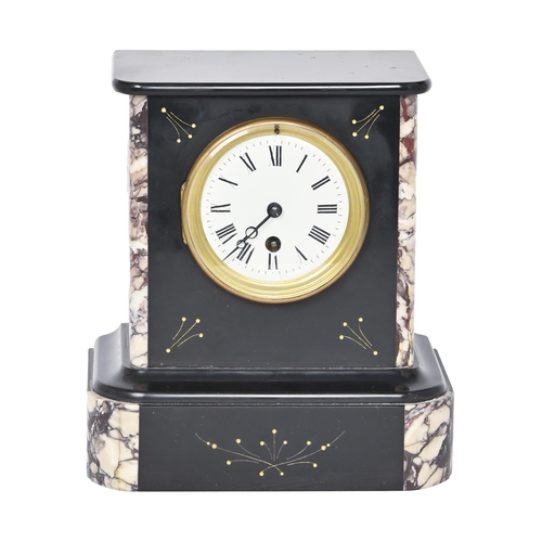 776 - A belge noir mantle clock, early 20th c, 25cm h