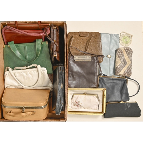 798 - Miscellaneous leather, snakeskin and other vintage handbags and purses, c1970s and later... 