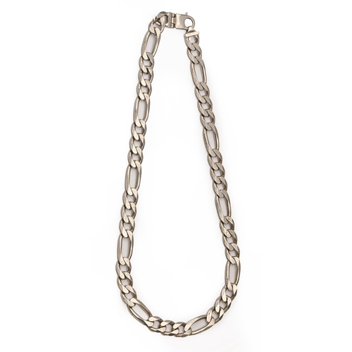 80 - A silver flat curb necklace, 59cm l, marked 925, 4oz 10dwt