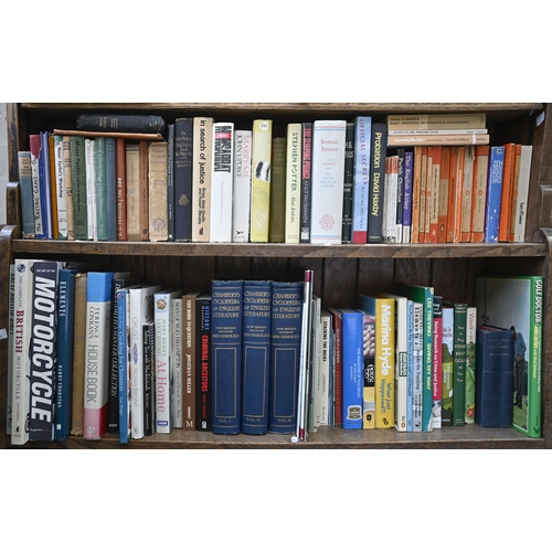 863 - Books. Two shelves of general stock, non-fiction and fiction, including vintage Penguin Paperback Cl... 