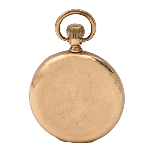 88 - An American gold keyless lever watch, American Waltham Watch Co, No 13282924, with 15-jewel movement... 