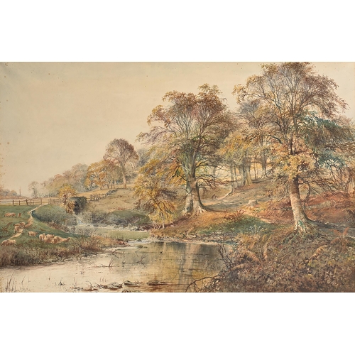 901 - Arthur Willett (1857-1918)- Autumn Landscape, signed, watercolour, 69 x 104cm