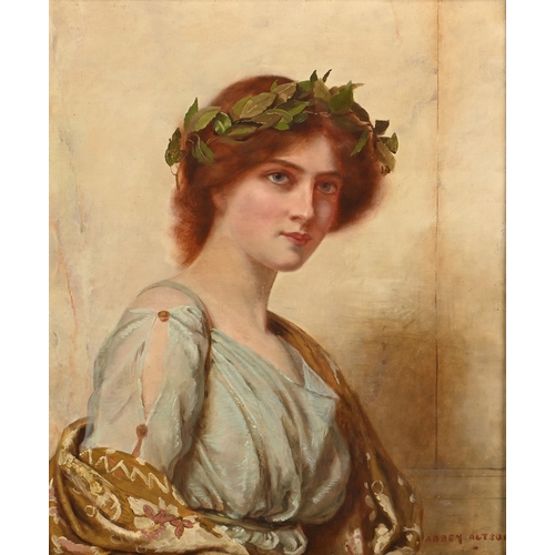 910 - Abbey Altson (1866-1949) -  A Classical Grecian Beauty, signed, oil on canvas, 59 x 49cm... 