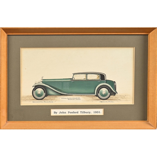 912 - Automobilia. John Posford Tilbury (1908-1983) - Design for a Continental Rolls Royce for James Young... 