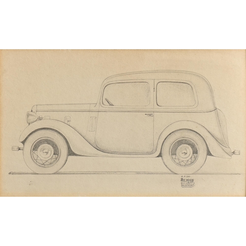 913 - Automobilia. John Posford Tilbury (1908-1983) - Two Designs for Austin 7hp and 10hp Motorcars for Br... 