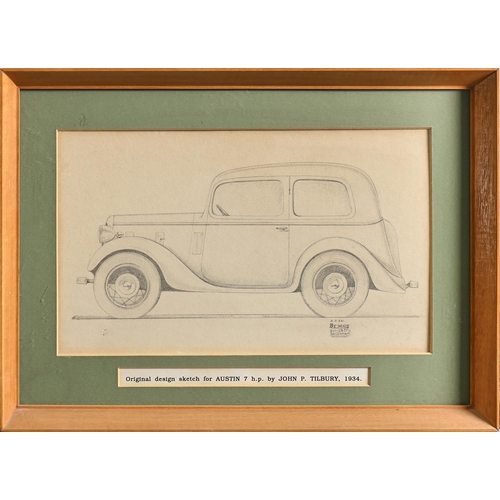 913 - Automobilia. John Posford Tilbury (1908-1983) - Two Designs for Austin 7hp and 10hp Motorcars for Br... 