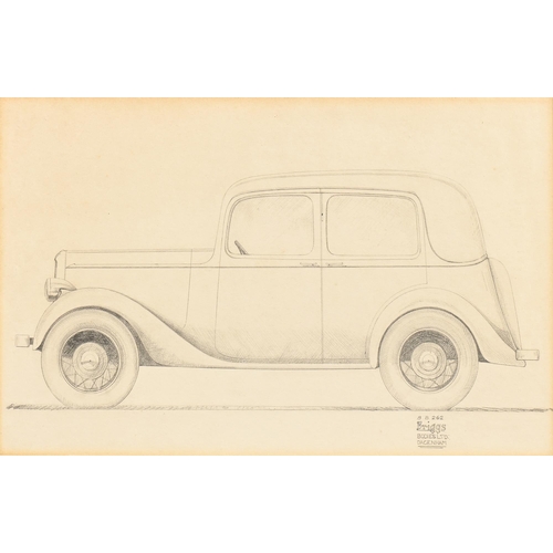 913 - Automobilia. John Posford Tilbury (1908-1983) - Two Designs for Austin 7hp and 10hp Motorcars for Br... 