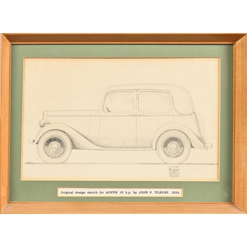 913 - Automobilia. John Posford Tilbury (1908-1983) - Two Designs for Austin 7hp and 10hp Motorcars for Br... 