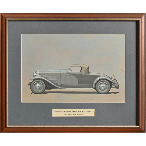 915 - Automobilia. Attributed to John Posford Tilbury (1908-1983) - Design for a Railton Motor Car, waterc... 