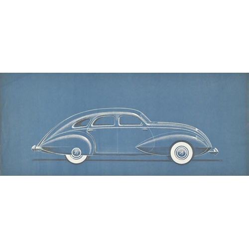 916 - Automobilia. John Posford Tilbury (1908-1983) - Designs for Ford and other Motorcars, seven, chalk a... 