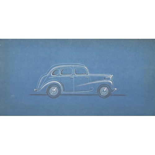 916 - Automobilia. John Posford Tilbury (1908-1983) - Designs for Ford and other Motorcars, seven, chalk a... 