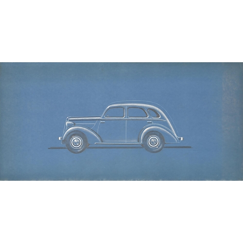 916 - Automobilia. John Posford Tilbury (1908-1983) - Designs for Ford and other Motorcars, seven, chalk a... 