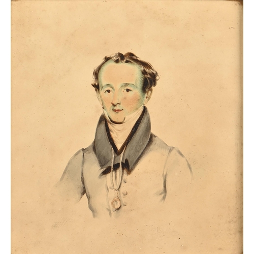 938 - English School, early 19th c - Portrait of the Reverend Francis Gottwaltz, Vicar of Coughton, Warwic... 