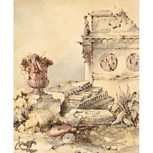 939 - H. Willson, 19th century - Classical Ruins, signed, attributed to John Henry Willson (Australian) to... 