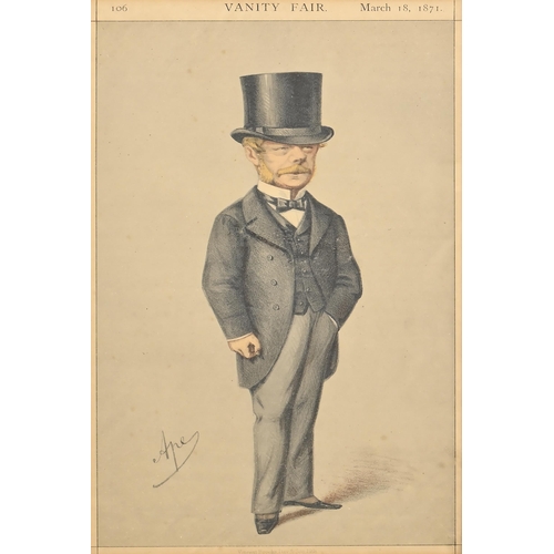 947 - Three Vanity Fair caricature prints and a reprint of W. G. Grace, 32.5 x 19.5cm and smaller (4)... 