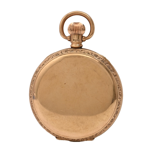 95 - A 9ct gold keyless lever watch, American Waltham Watch Co Traveler/M T Galloway, Leeds, in Dennison ... 