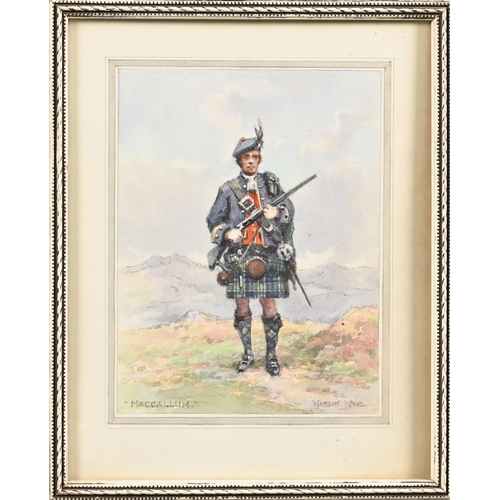 952 - Frank Watson Wood Jnr (1900-1985) - MacCallum, signed, watercolour, 18.5 x 14.5cm, Leonard Russell S... 